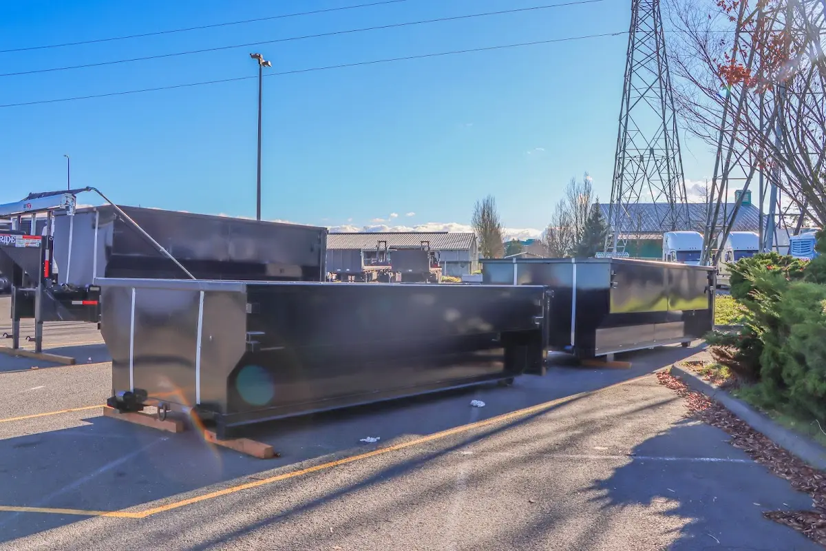 Roll-off dumpster ready for waste disposal at job site for Cleanout Dumpster Rental in Atascocita